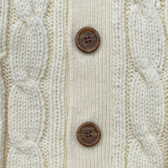 Vintage Cable Knit Fisherman Cardigan Academia Kurt Cobain Old Money Grandpa-XL - Picture 3 of 15
